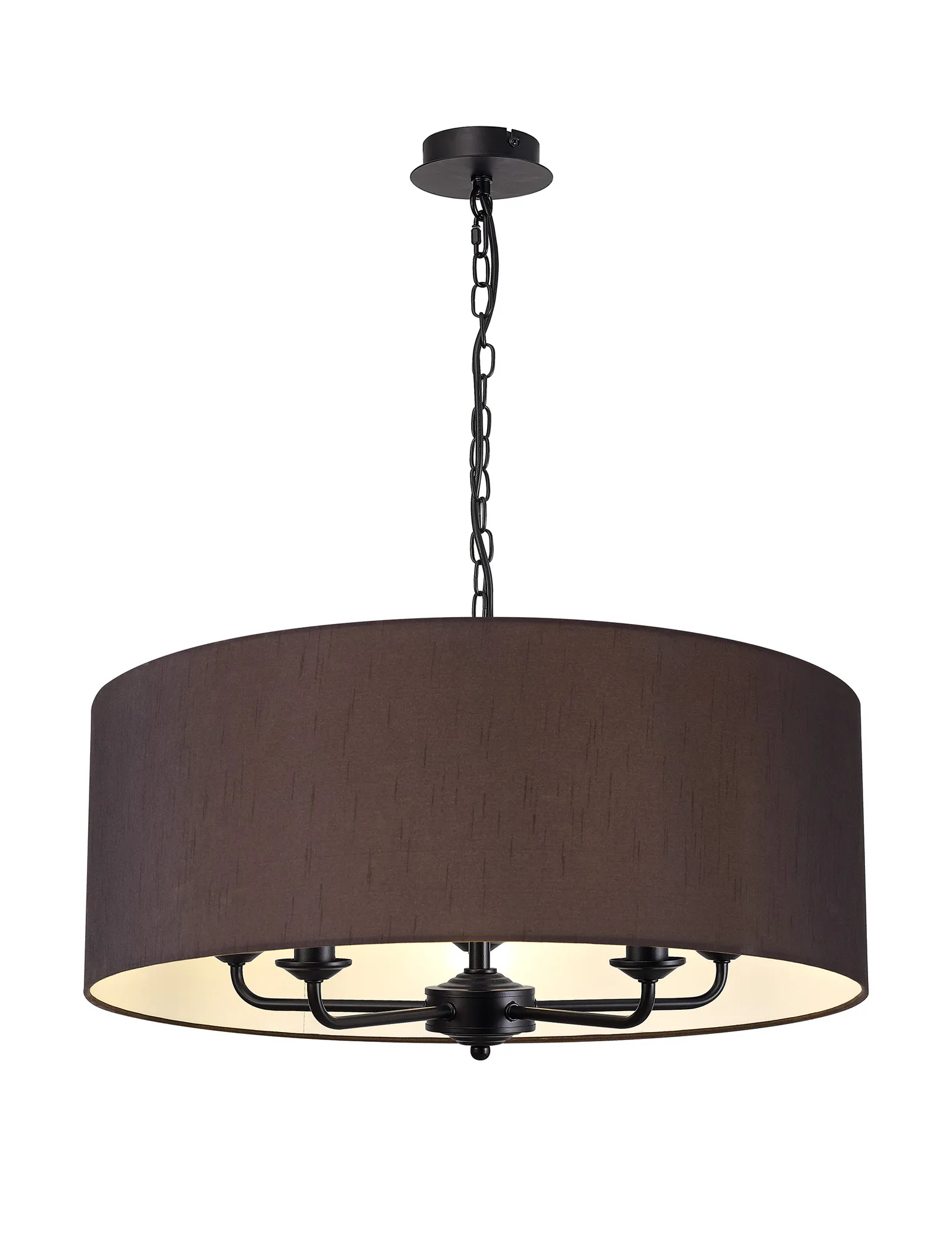 DK1044  Banyan 60cm 5 Light Pendant Matt Black; Black